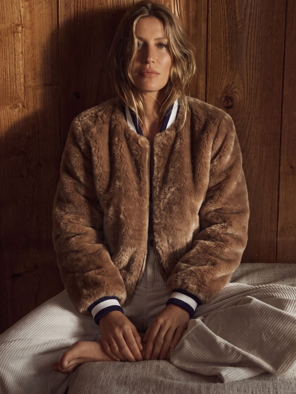 Joie Faux Fur Bomber Jacket